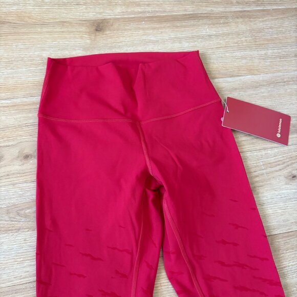 Lululemon Athletic Wunder Under HR Tight Yoga Pants 25” Dark Red NWT Sz 6 - Picture 3 of 9